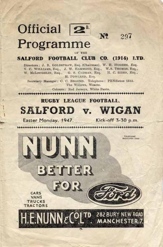 Salford v Wigan Programme Salford v Wigan Programme