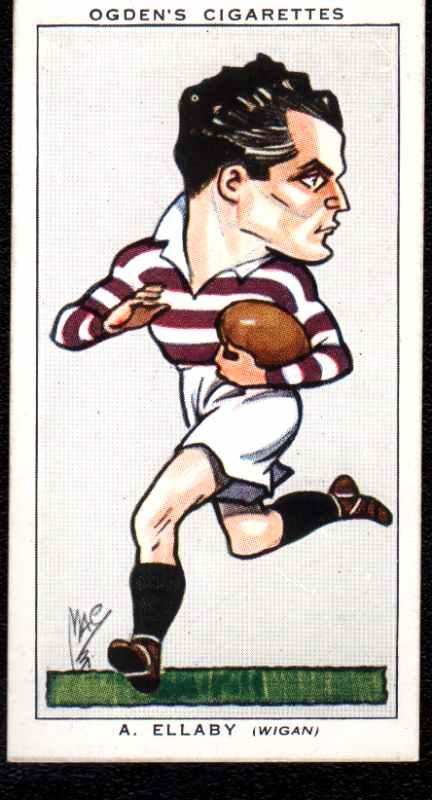 Ogden's cigarette card of A. Ellaby. Ogden's cigarette card of A. Ellaby.