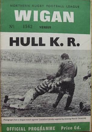 Programme Wigan v HKR 1969