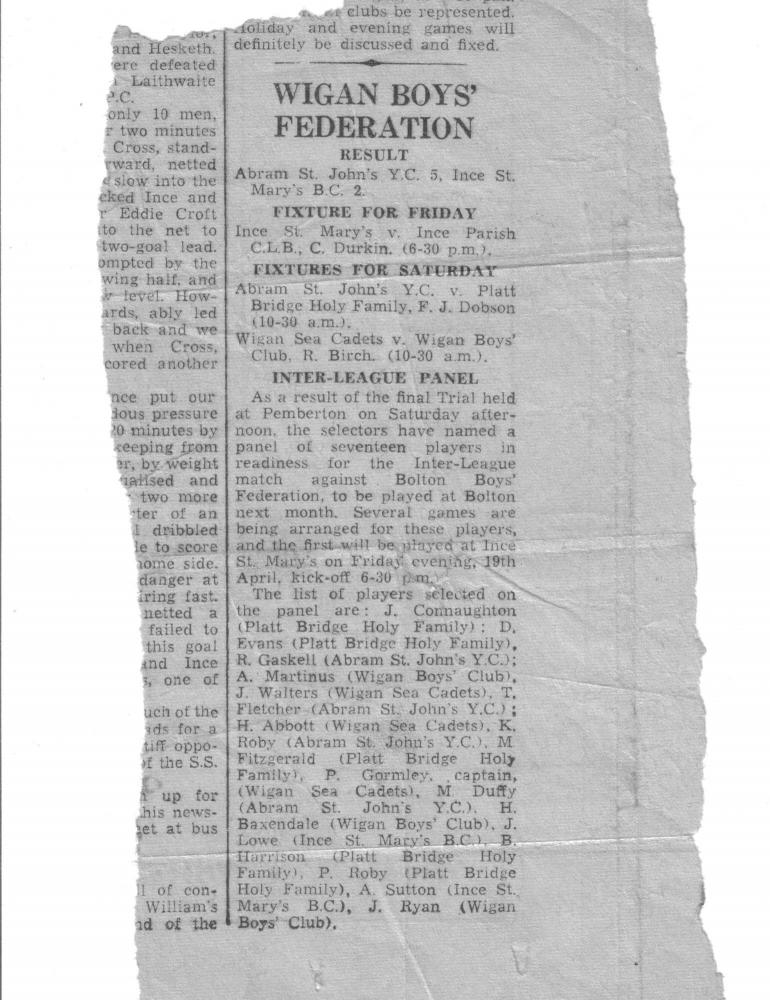 Wigan Boys' Federation.