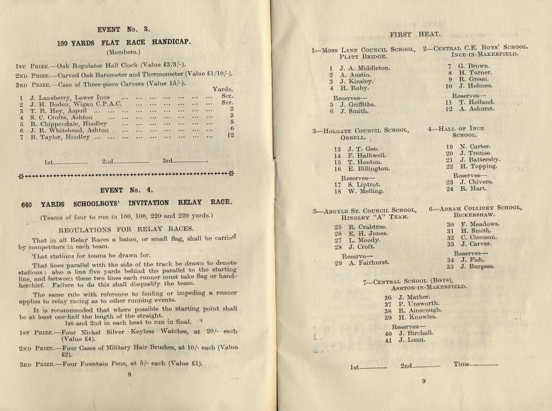 Wigan County Police, Sports Programme ,1926