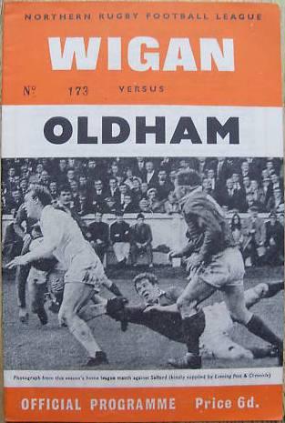 Programme Wigan v Oldham 1965