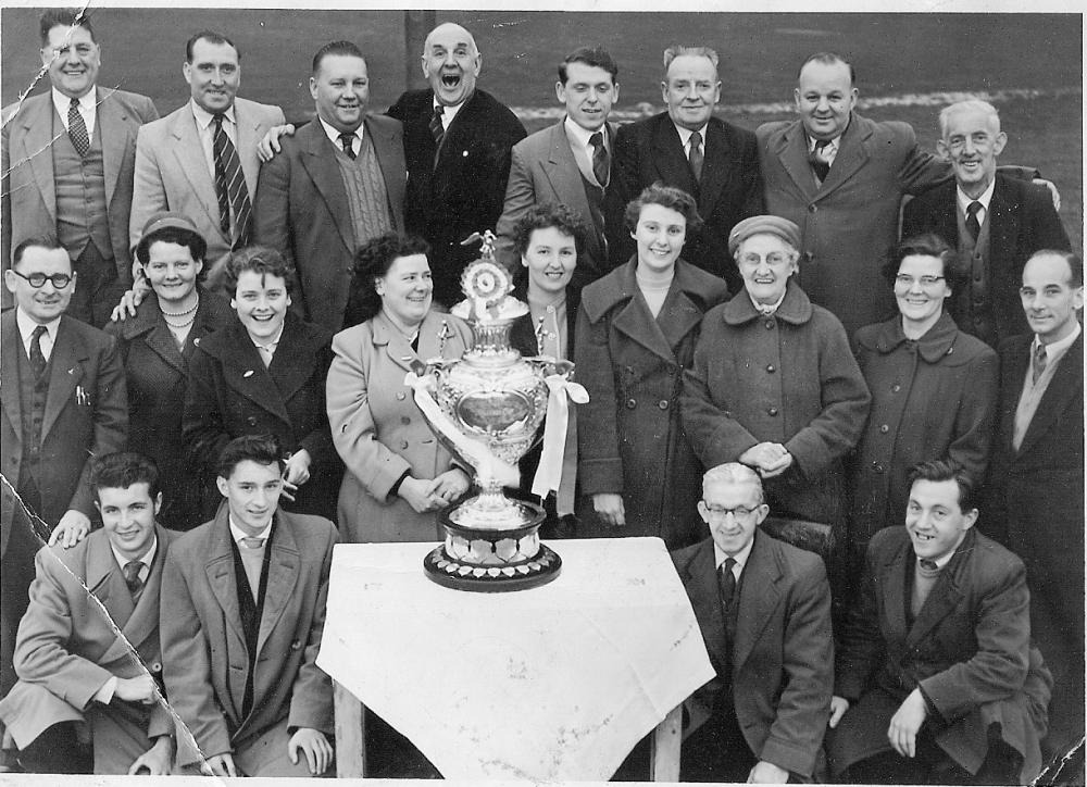 Pools Office Staff and Agents with Challenge Cup