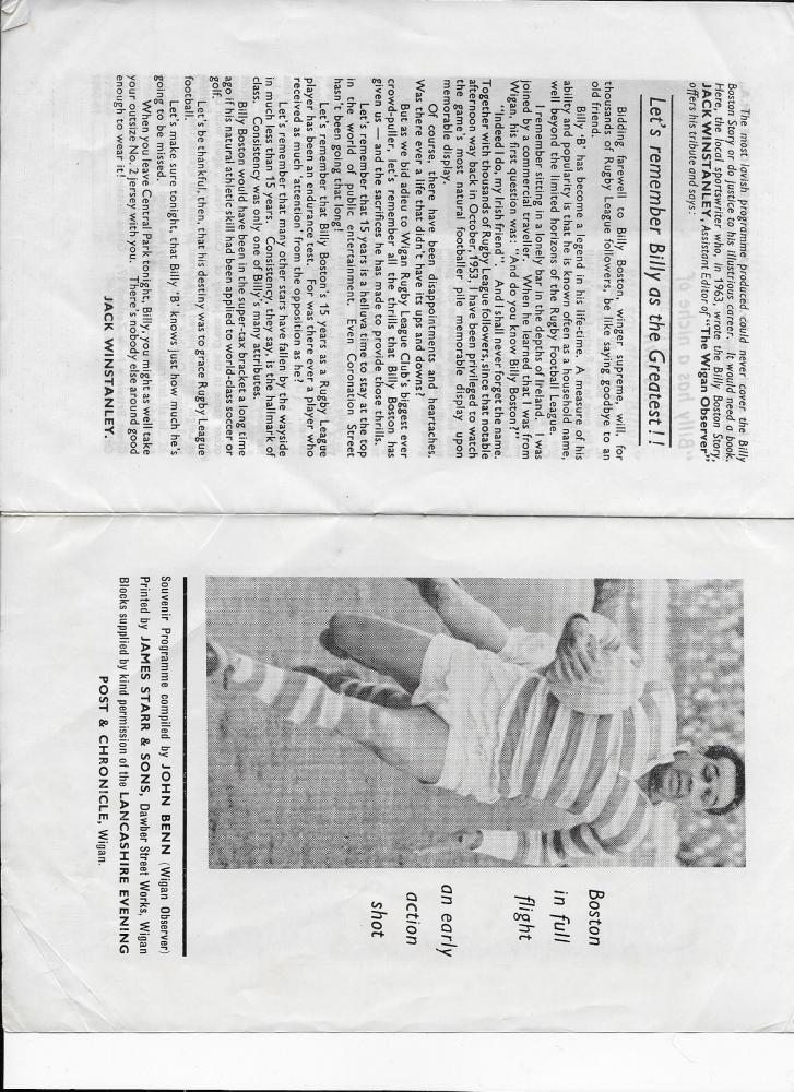 Billy Boston Testimonial Billy Boston Testimonial