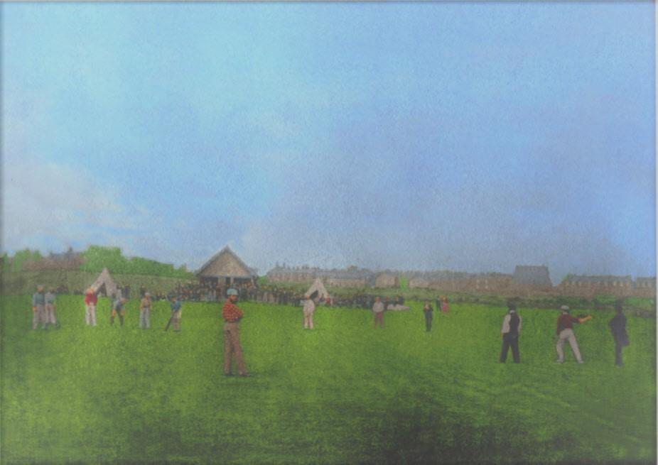Cricket Match on the Mesnes in 1862 Cricket Match on the Mesnes in 1862