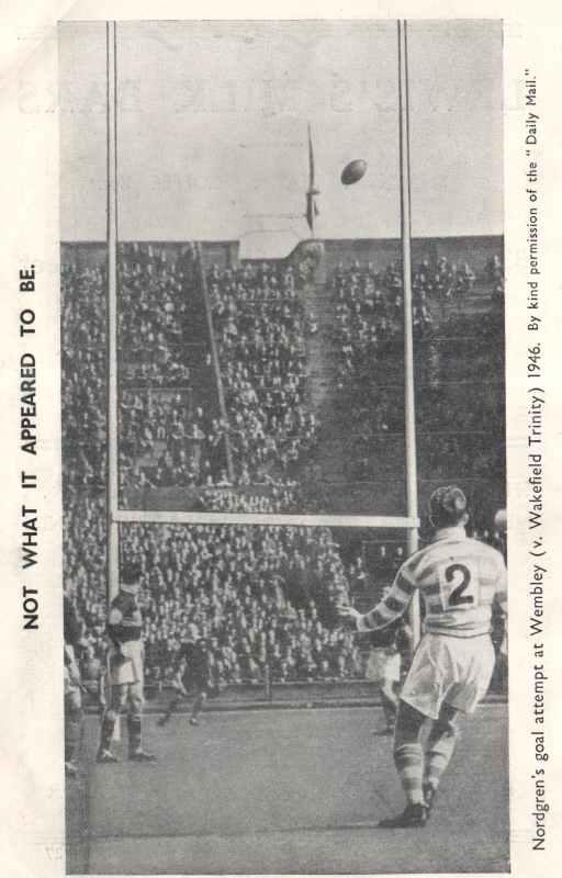 Nordgren's goal attempt at Wembley, 1946.