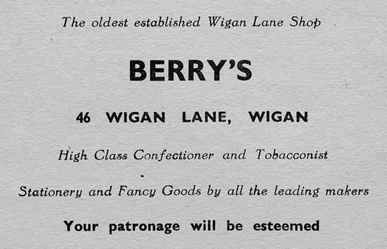 Berry's confectioner, Wigan Lane, 1956. Berry's confectioner, Wigan Lane, 1956.