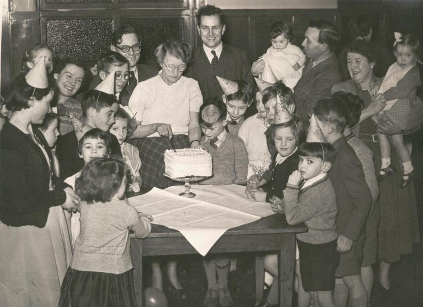 St Benedict's RC Church congregation, c1950s. St Benedict's RC Church congregation, c1950s.