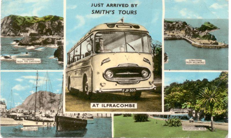Smith's Coaches, Ilfracombe Postcard. Smith's Coaches, Ilfracombe Postcard.