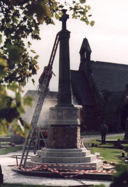 Refurbishment of the Ince WW1 Memorial in the Warrington Road Cemetery Refurbishment of the Ince WW1 Memorial in the Warrington Road Cemetery