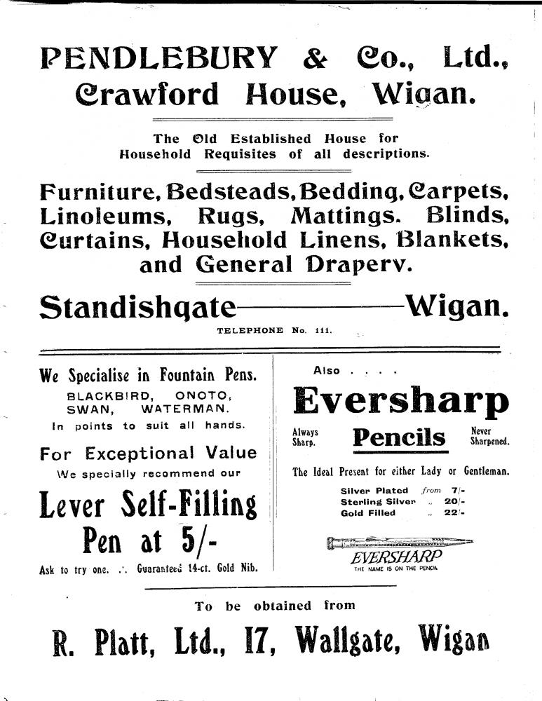 Adverts in The Billinge Parish Magazine - June 1925. Adverts in The Billinge Parish Magazine - June 1925.