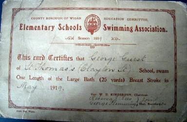 Swimming certificate, 1919. Swimming certificate, 1919.