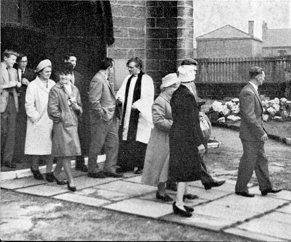 After Morning Service at St Catharine's Church Scholes circa 1962/3 After Morning Service at St Catharine's Church Scholes circa 1962/3