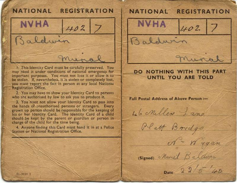 Identity card, 1940. Identity card, 1940.