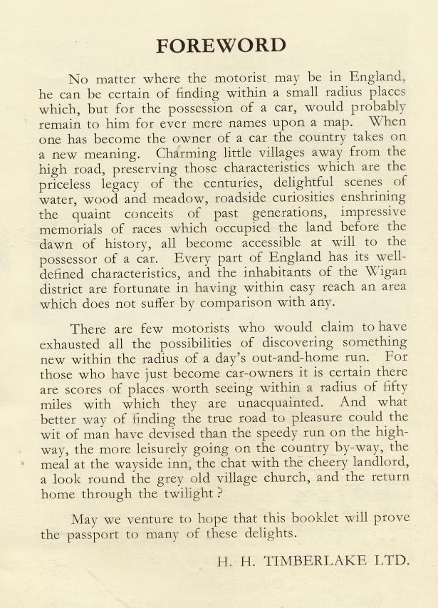 Motor Runs Around Wigan Brochure 1937 Motor Runs Around Wigan Brochure 1937