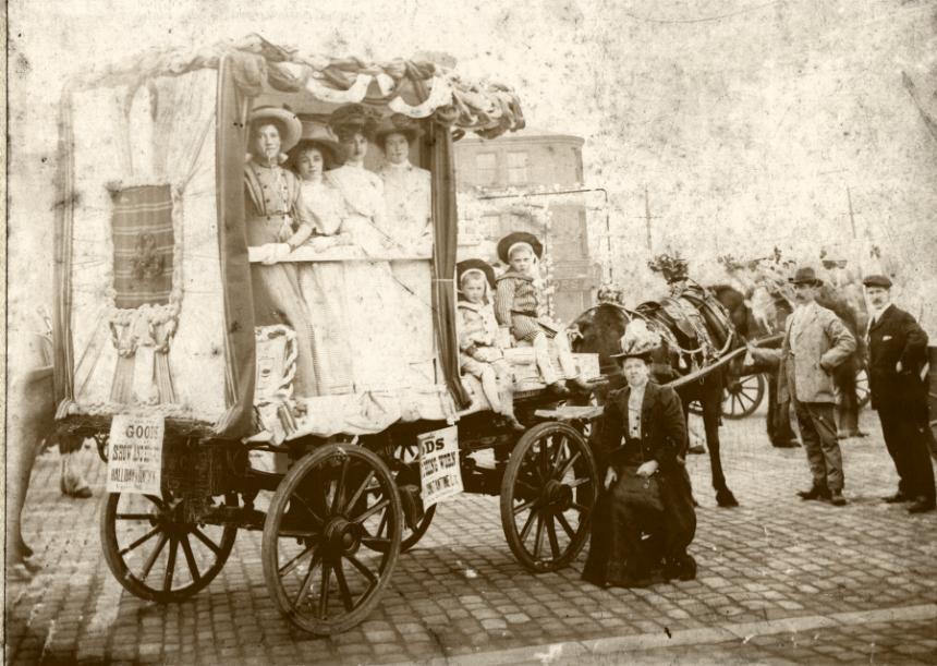 Halliday and Constantine's of Golborne display cart.