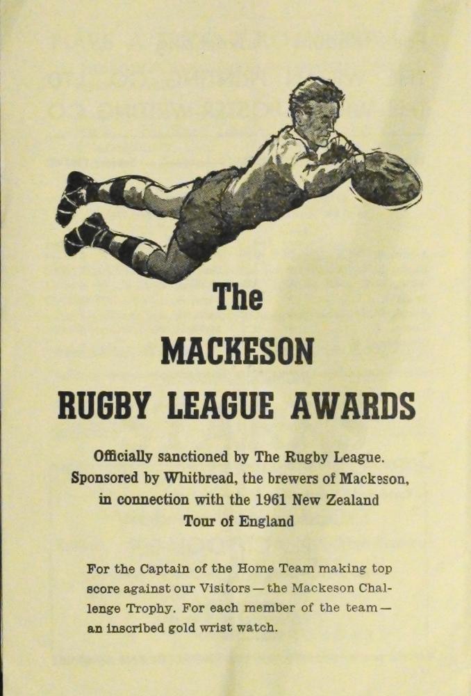 Advert  from Rugby programme