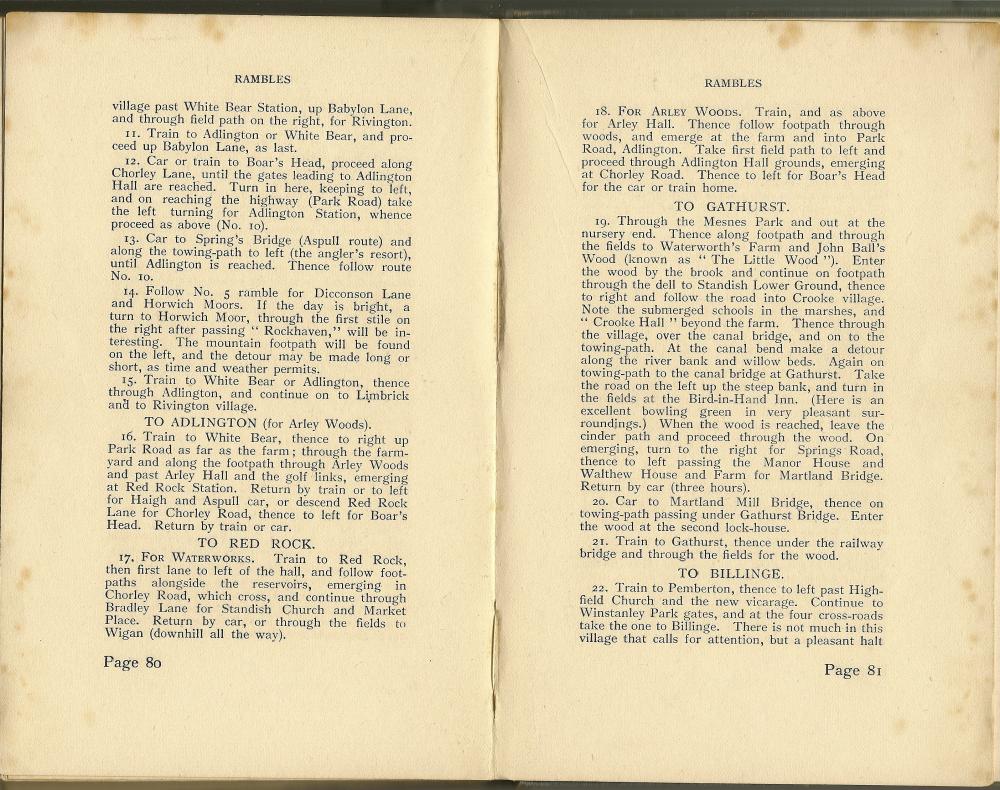 Extract from Wigan Town and Country Rambles Book (1914) Extract from Wigan Town and Country Rambles Book (1914)