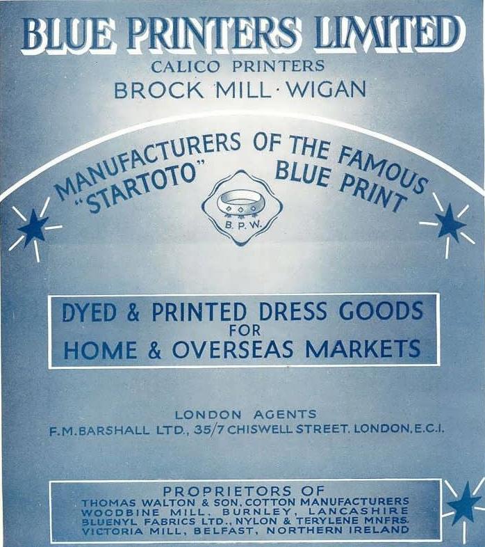 Calico Printers Brock Mill Advert Calico Printers Brock Mill Advert