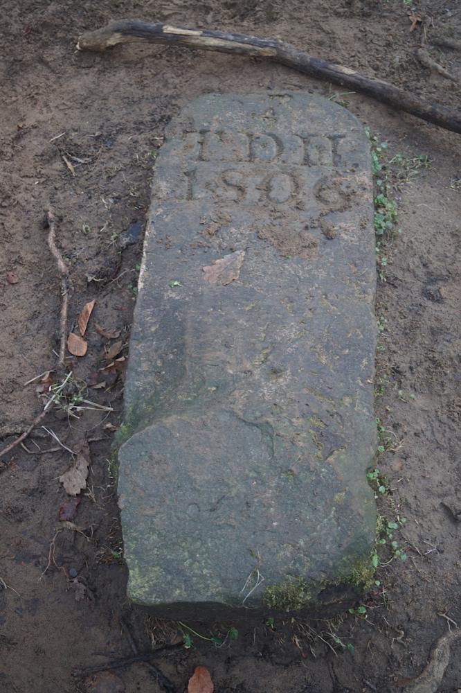 Boundary stone in Elnup Wood