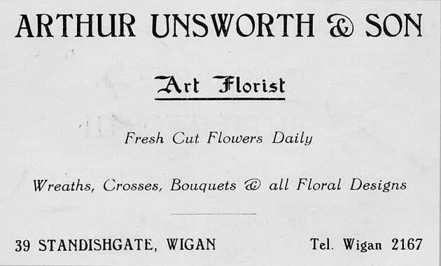 Arthur Unsworth florist, Standishgate, 1956. Arthur Unsworth florist, Standishgate, 1956.