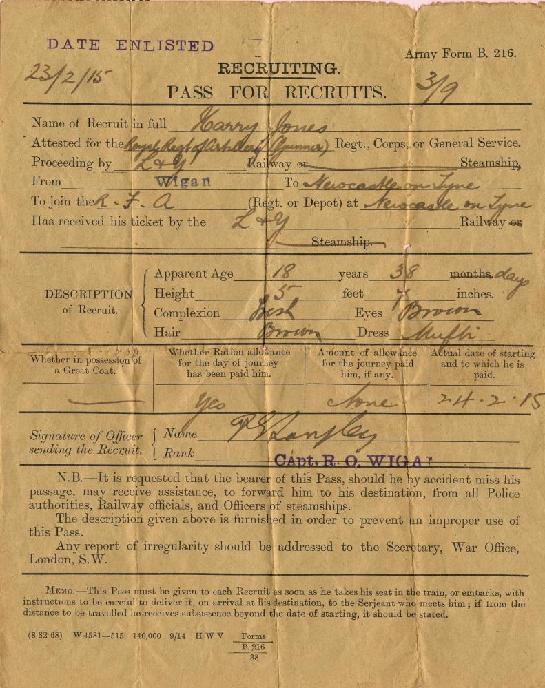 My Grandfather's enlistment paper from World War One My Grandfather's enlistment paper from World War One