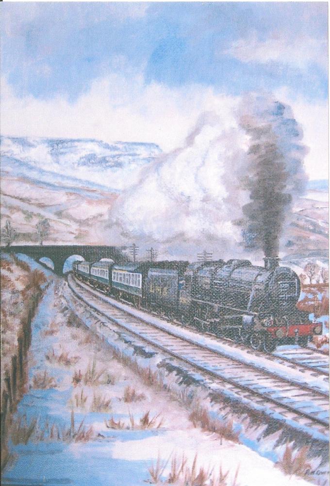 Painting of LMS 5305 by Standish Artist Robert Overton 1982. Painting of LMS 5305 by Standish Artist Robert Overton 1982.