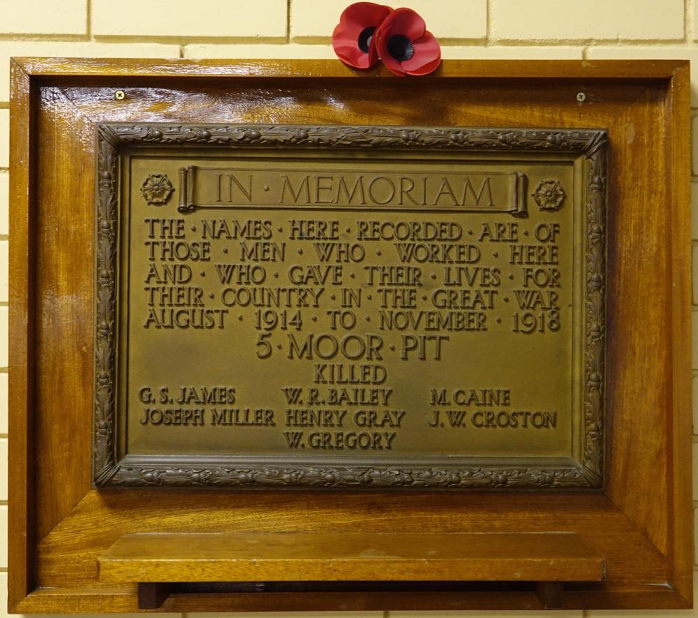 WiganCoal & Iron Co. Pit Plaque - No.5 Moor Pit, Aspull