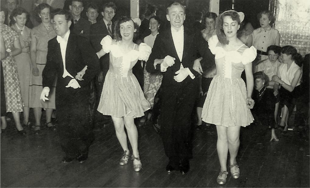 Pupils at the Moss School of Dancing performing a tap dance routine, 1952. Pupils at the Moss School of Dancing performing a tap dance routine, 1952.