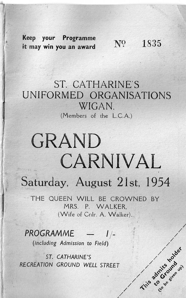 St Catharine's Church Grand Carnival Saturday 21st August 1954 Programme St Catharine's Church Grand Carnival Saturday 21st August 1954 Programme