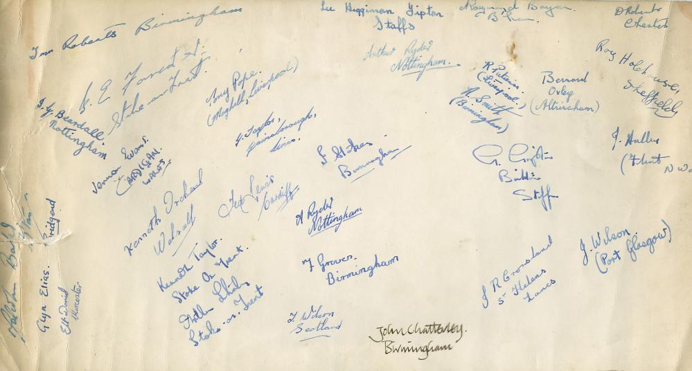 Kinmel Park Rhyl October 1956 after training (signatures) Kinmel Park Rhyl October 1956 after training (signatures)