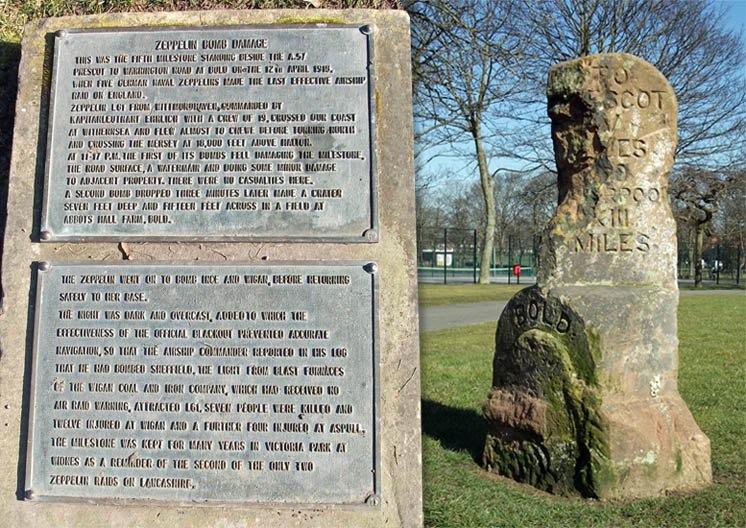 Plaque detailing the Zeppelin Raid 12th April 1918