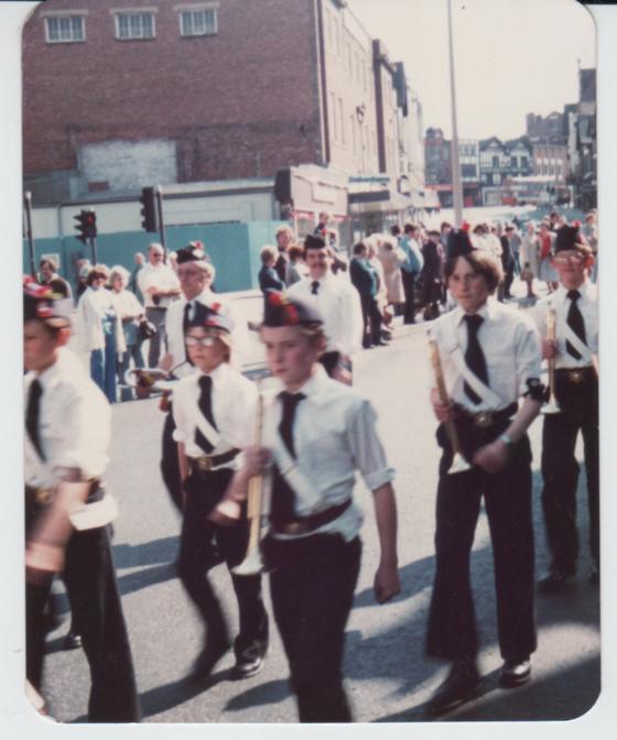 1st Wigan BB on parade in Wigan Town Centre 1st Wigan BB on parade in Wigan Town Centre