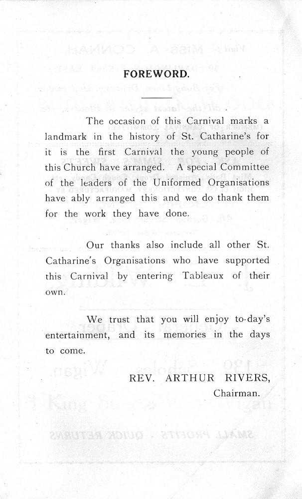 St Catharine's Church Grand Carnival Saturday 21st August 1954 Programme4 St Catharine's Church Grand Carnival Saturday 21st August 1954 Programme4