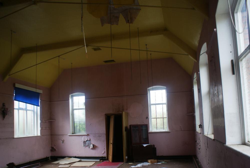 inside bickershaw methodist chapel