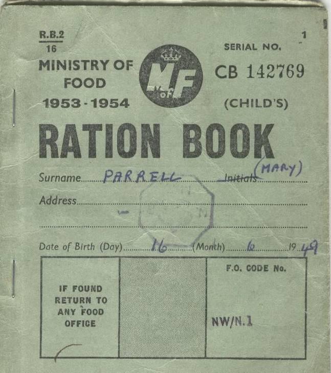 Ration book (childs) 1953-54. Ration book (childs) 1953-54.