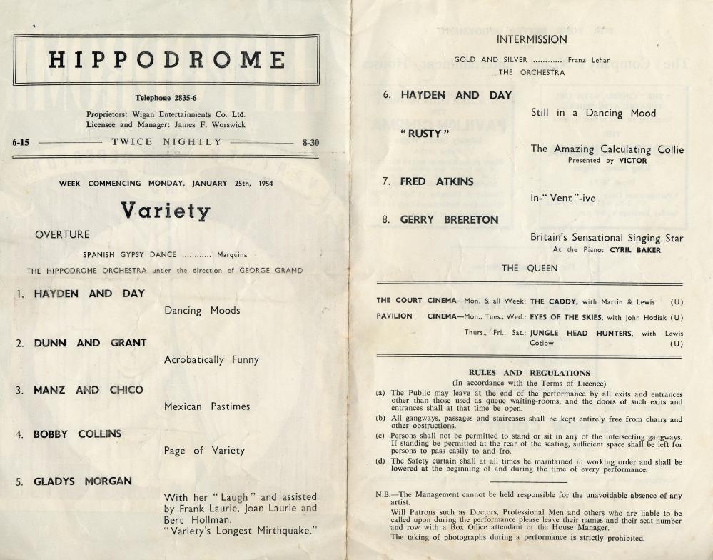 Programme January 25th 1954 Programme January 25th 1954