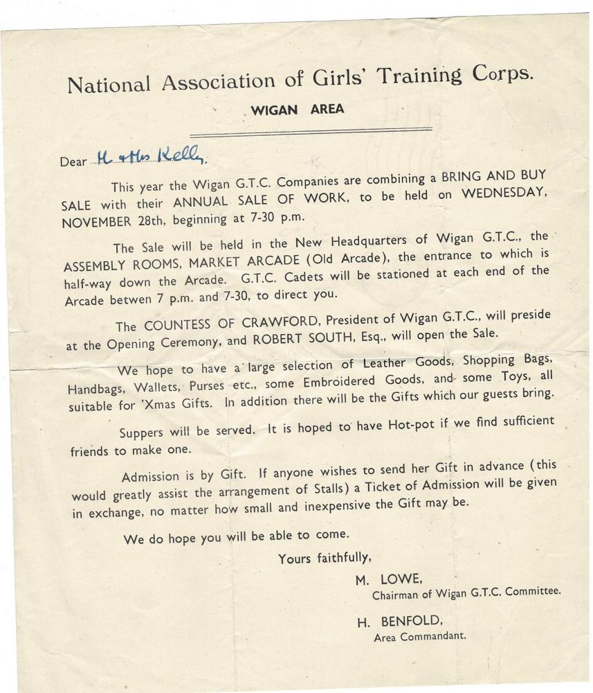 Notification  'National Association of Girls Training Corps.'