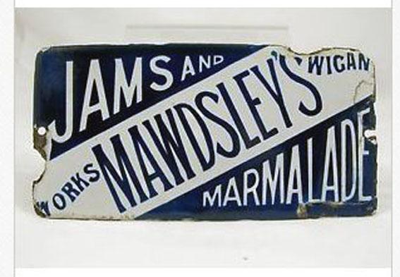 Mawdesley's Jam Works sign. Mawdesley's Jam Works sign.