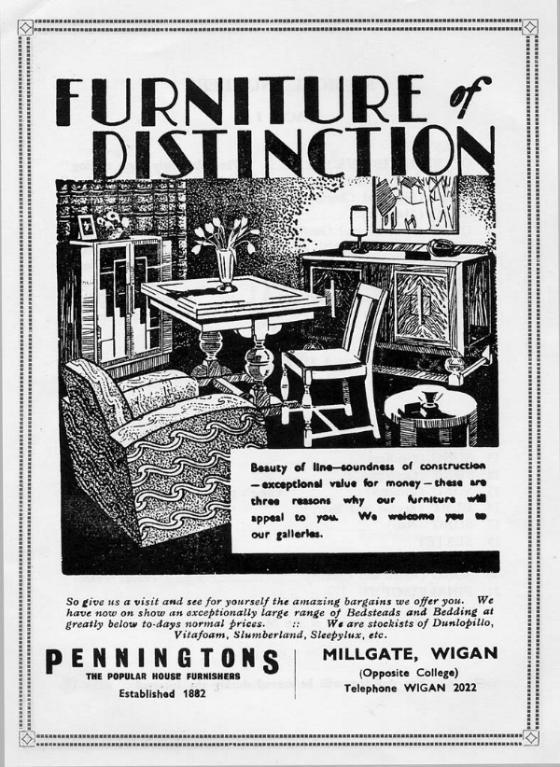 Penningtons Furniture, Millgate, 1956. Penningtons Furniture, Millgate, 1956.