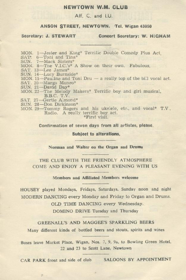 Page from CLUBLAND magazine March 1965 Page from CLUBLAND magazine March 1965