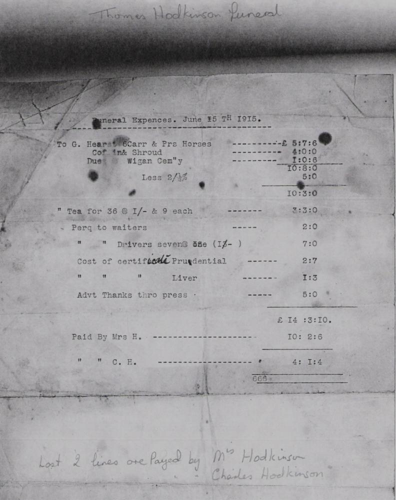 The cost of dieing in 1915 The cost of dieing in 1915