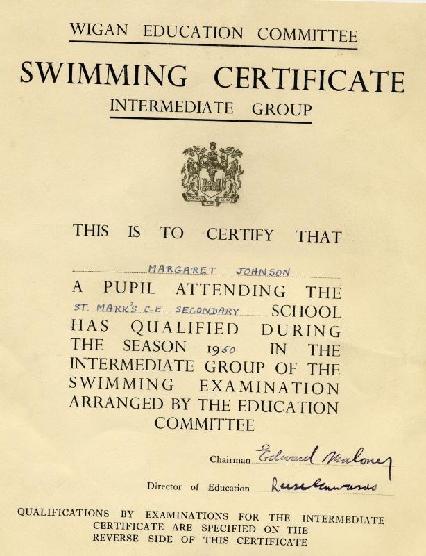 WIGAN SWIMMING CERT. INTERMEDIATE WIGAN SWIMMING CERT. INTERMEDIATE