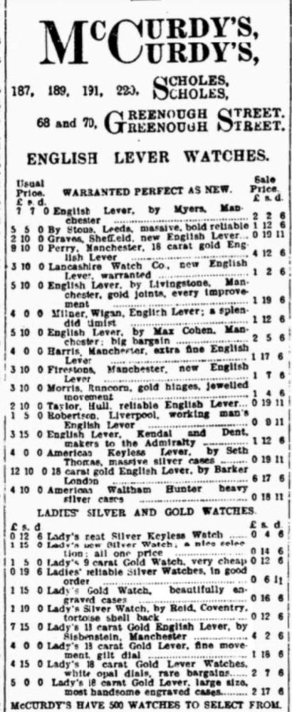 Wigan Observer ad. 1st February 1908 . Wigan Observer ad. 1st February 1908 .