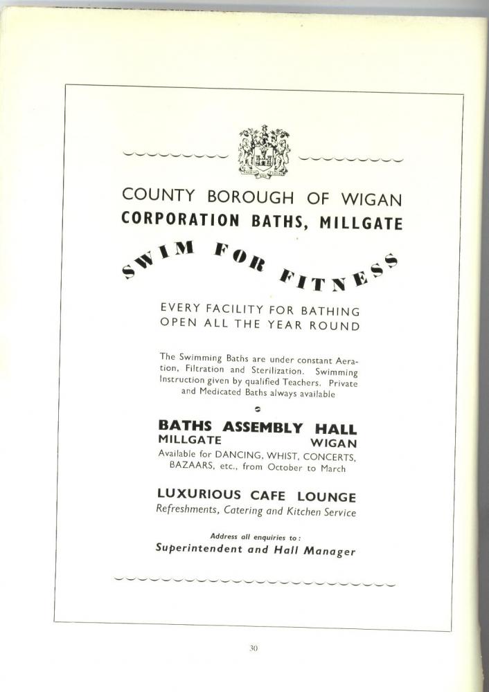 OLD BATHS AD FOR MILLGATE POOL OLD BATHS AD FOR MILLGATE POOL