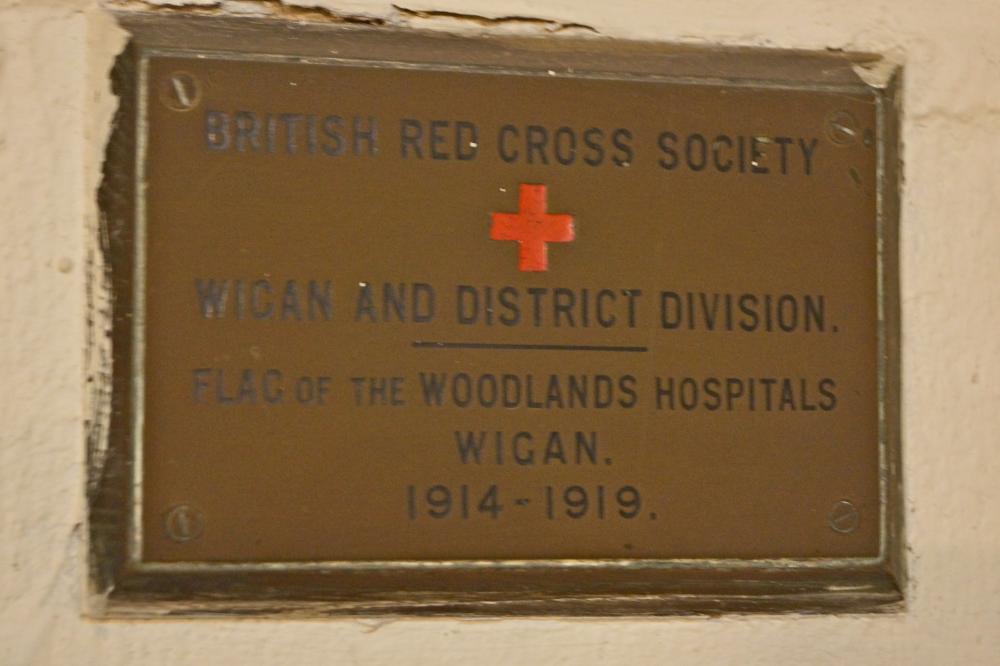 Red Cross Hospital Plaque in Wigan Parish Church Red Cross Hospital Plaque in Wigan Parish Church