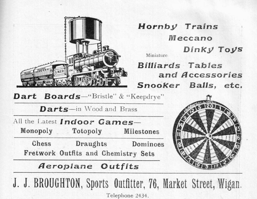 J J Broughton Advert from Ashton Grammar School Magazine Spring 1941 J J Broughton Advert from Ashton Grammar School Magazine Spring 1941