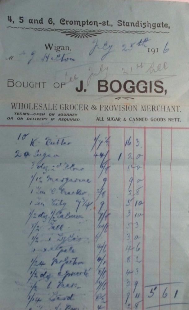 Invoice J. BOGGIS