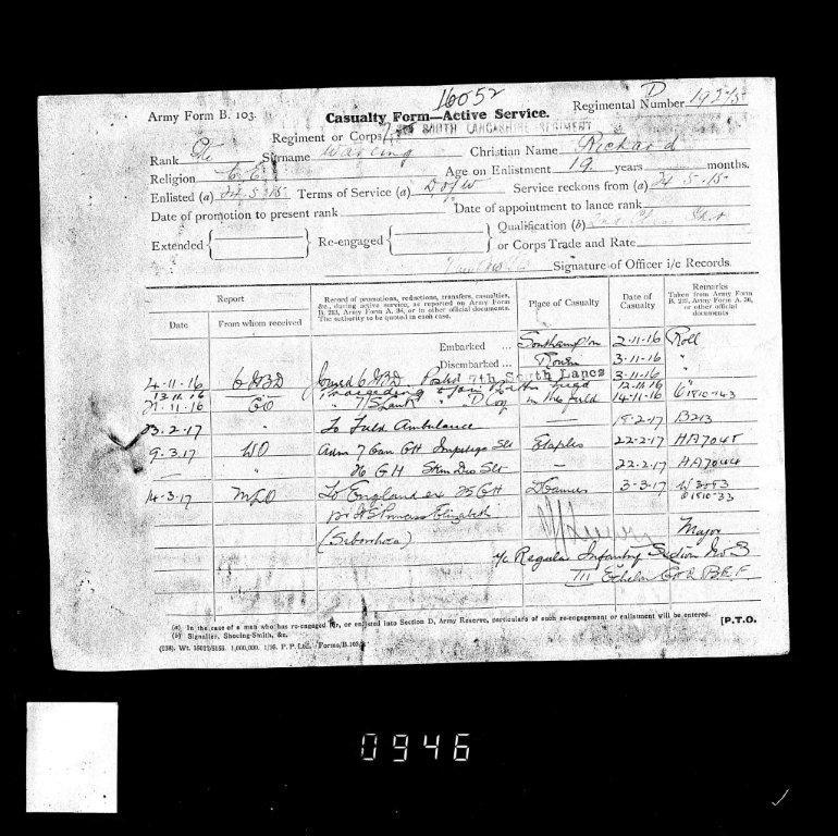 Grandad's war records WW1 Grandad's war records WW1