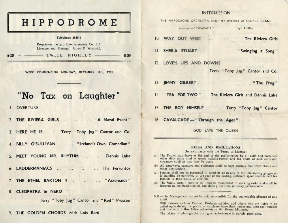 Programme December 14th 1953 Programme December 14th 1953